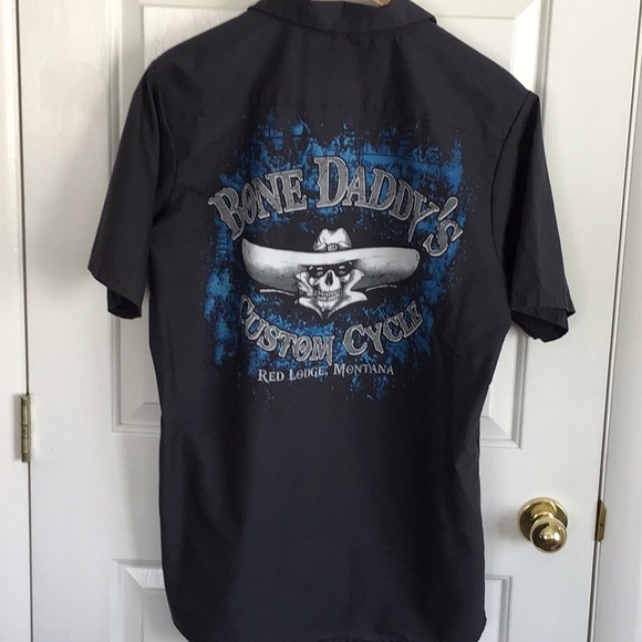 Bone Daddy’s Mcycle Shop Shirt size L! - Picture 2 of 4